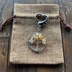 Citrine Bag Charm Citrine Pendant Crystal Bag Charm